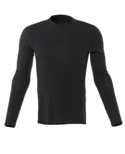 Merino Slim LS Shirt Black Schwarz