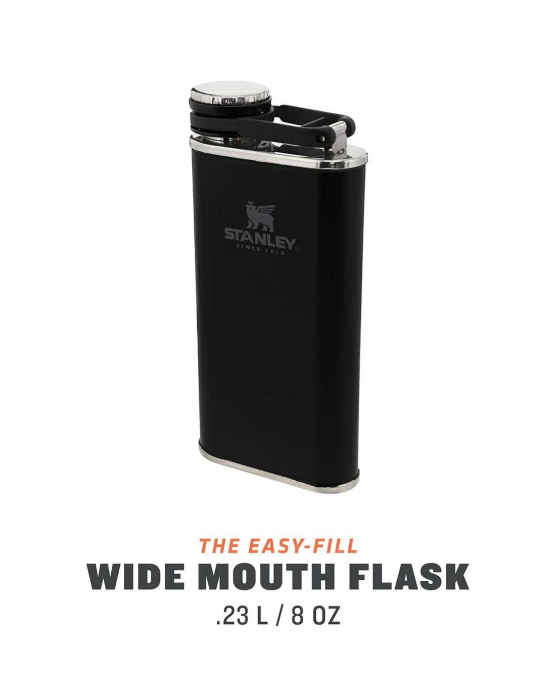 Stanley Classic Wide Mouth Flask 0.23l Matt Schwarz – Bild 4